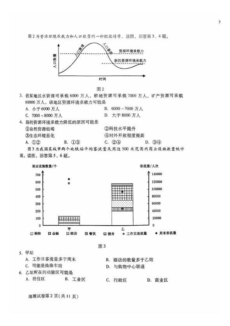 北京市昌平区2023-2024学年高一下学期7月期末质量抽测地理试题第2页