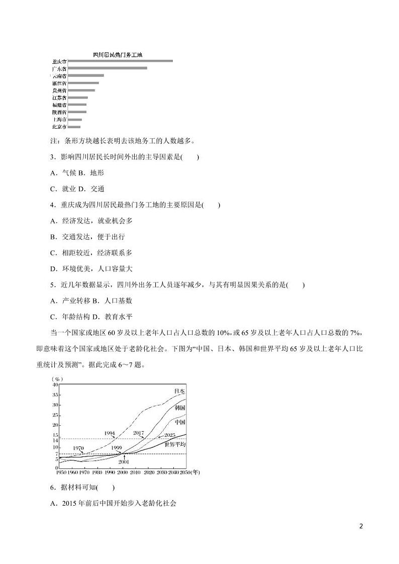 高中地理知识清单-专题06 人口数量与迁移变化（原卷+解析版）02