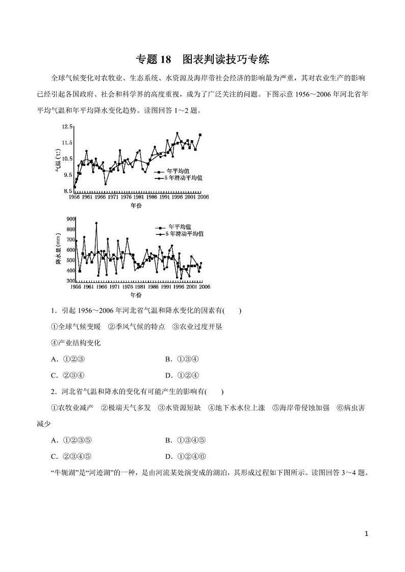 高中地理知识清单-专题18 图表判读技巧（原卷+解析版）01