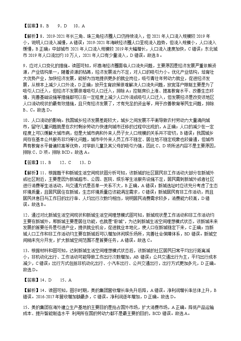 四川省成都市石室中学2023-2024学年高一下学期期末考试地理试题（含答案）02