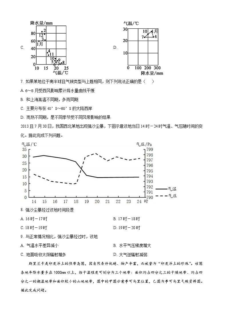 安徽省芜湖市第一中学2021-2022学年高二上学期12月月考地理试题（Word版附解析）03