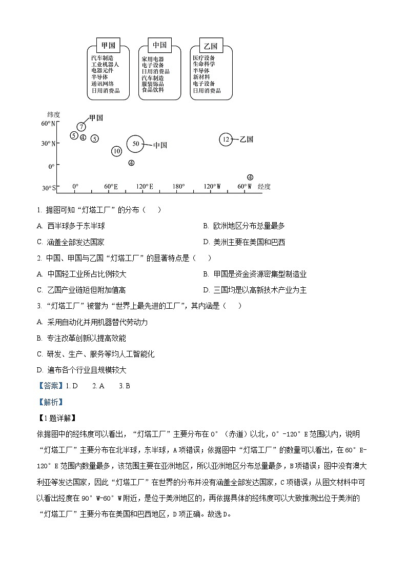 2024武汉江岸区高二下学期7月期末地理试题含解析02