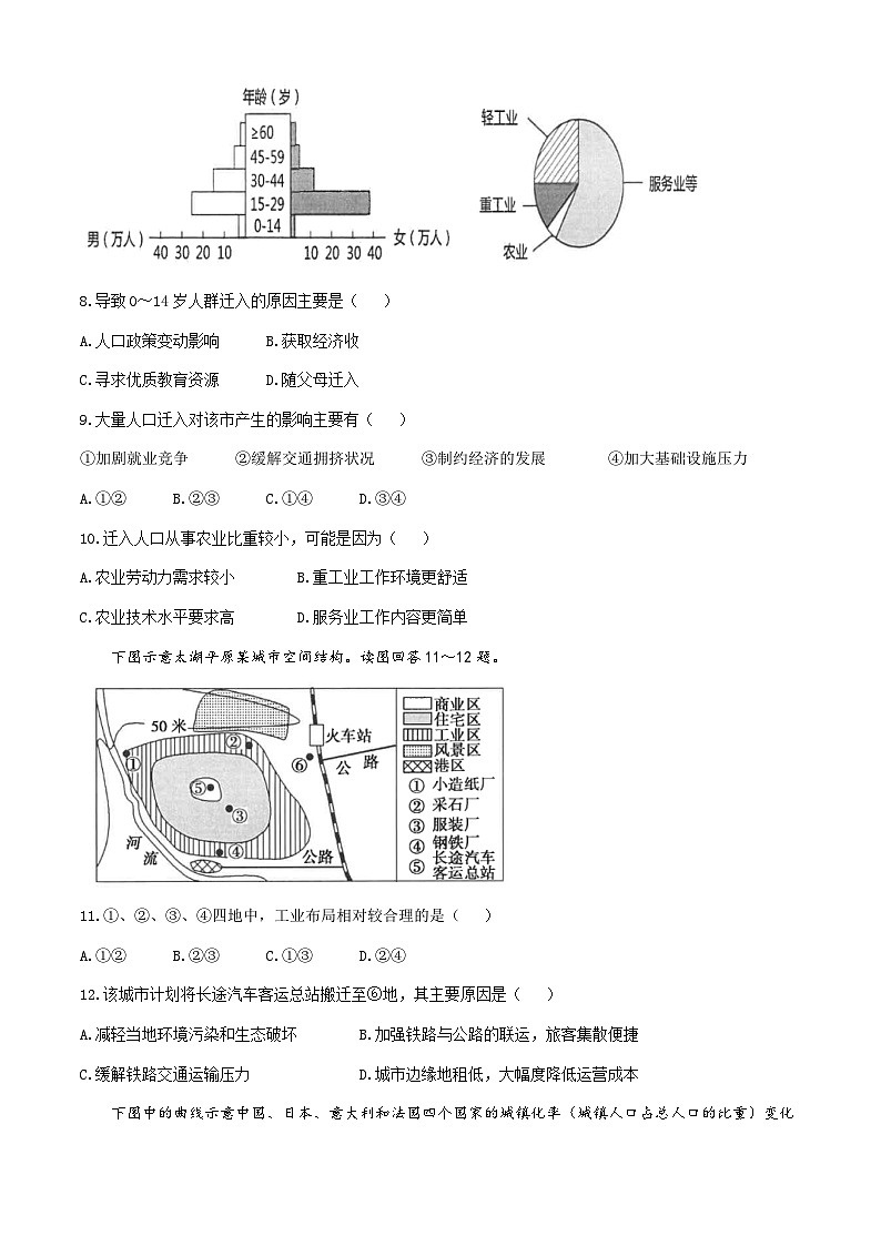 福建省福州第一中学2023-2024学年高一下学期期末考试地理试题(无答案)03