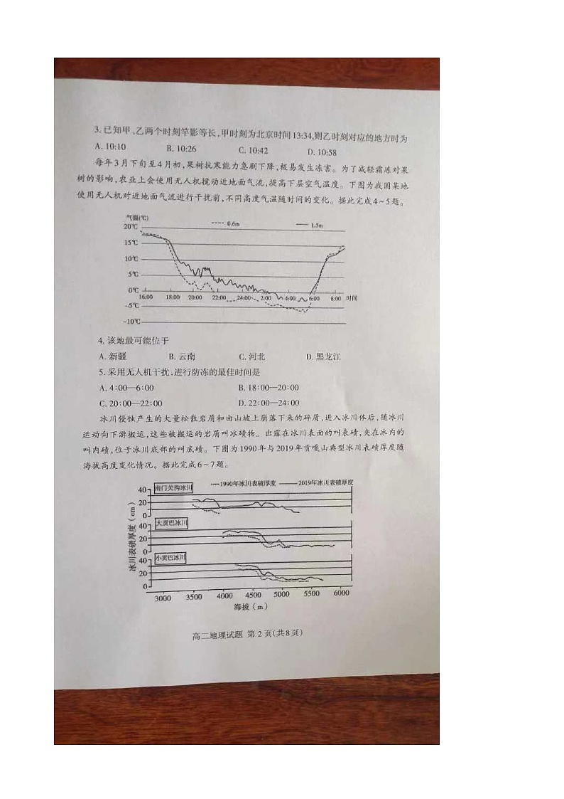 山东省泰安市宁阳县复圣中学2023-2024学年高二下学期期末统考地理试题02