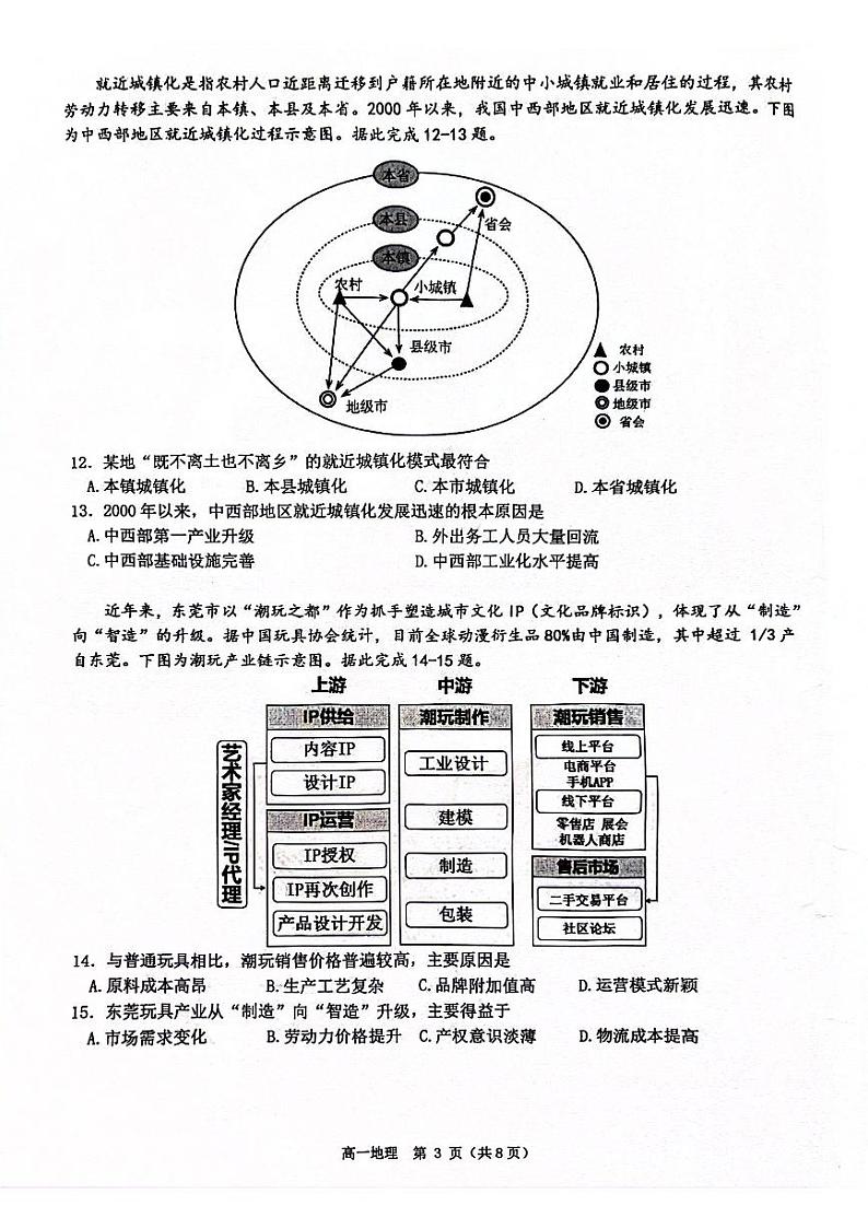 广东省东莞市2023-2024学年高一下学期7月期末地理试题03