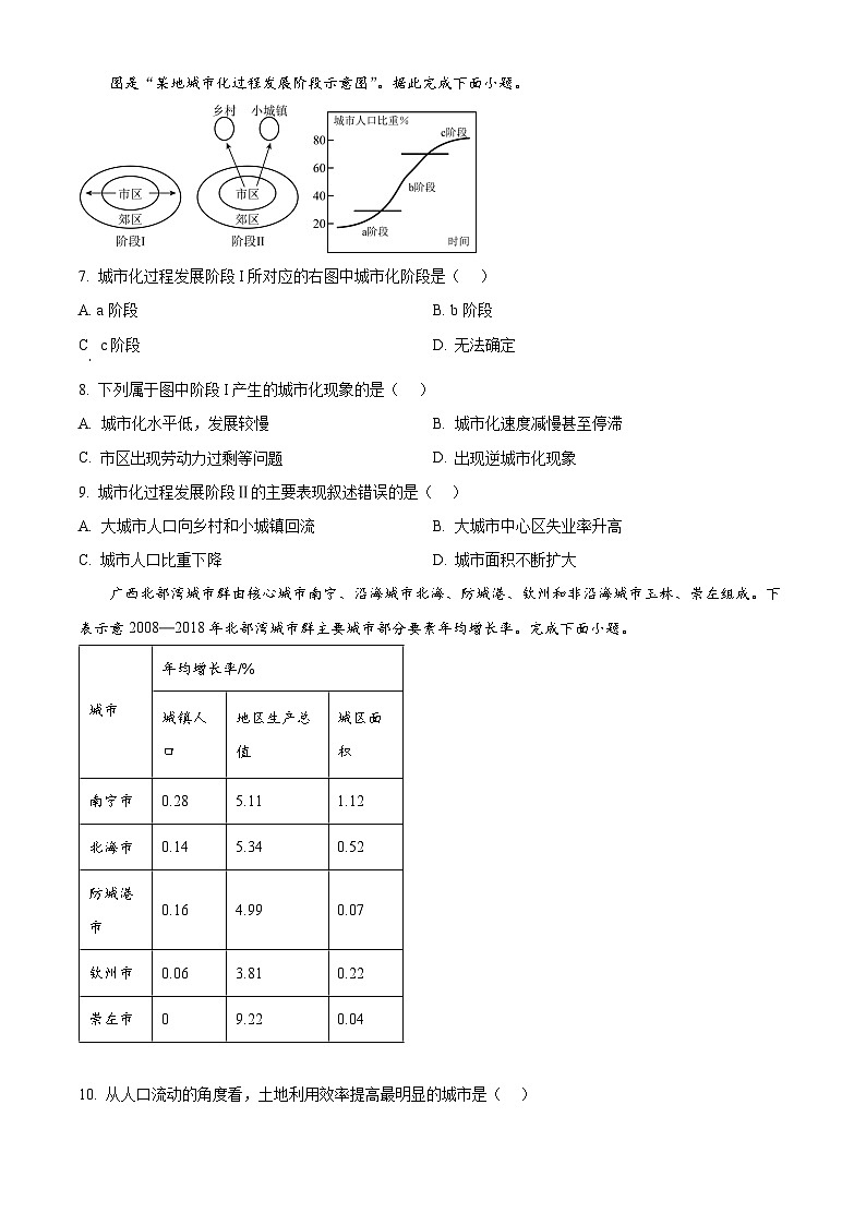 重庆市长寿区2023-2024学年高一下学期期末考试地理（B卷）试卷（Word版附解析）03