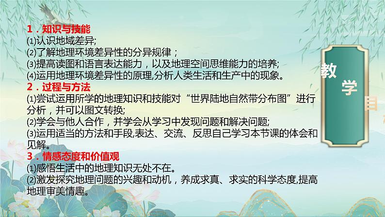 鲁教版（2024）高中地理必修一3.1地理环境的差异性（PPT+导学案+教案）03