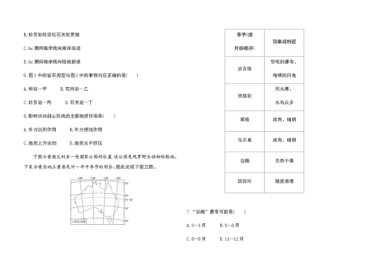 人教版高中地理选择性必修1自然地理基础综合检测含答案02