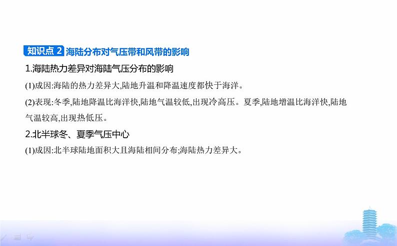 人教版高中地理选择性必修1第三章大气的运动第二节气压带和风带教学课件第7页