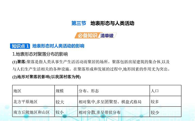 湘教版高中地理选择性必修1第二章岩石圈与地表形态第三节地表形态与人类活动教学课件01