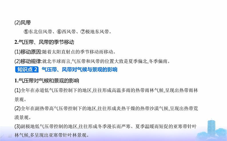 鲁教版高中地理选择性必修1第三单元大气变化的效应第二节气压带、风带与气候教学课件03