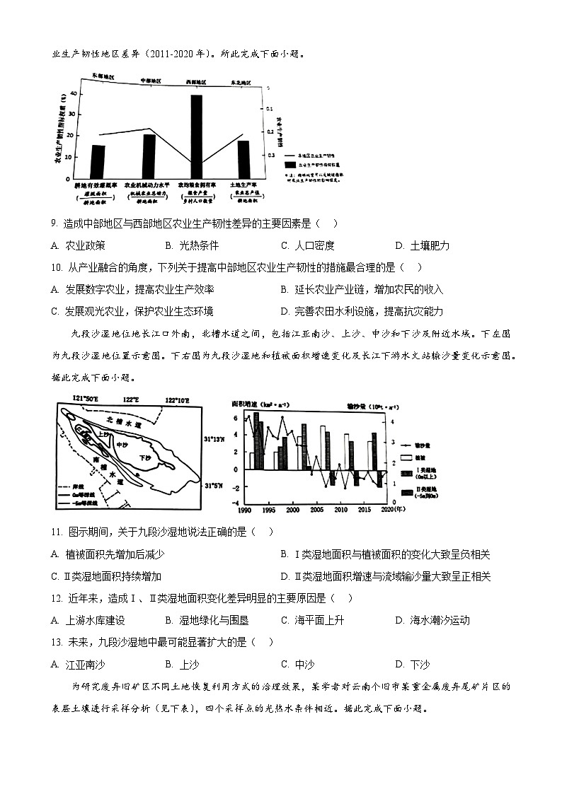 广东省东莞市2023-2024学年高二下学期7月期末考试地理试题（Word版附解析）03