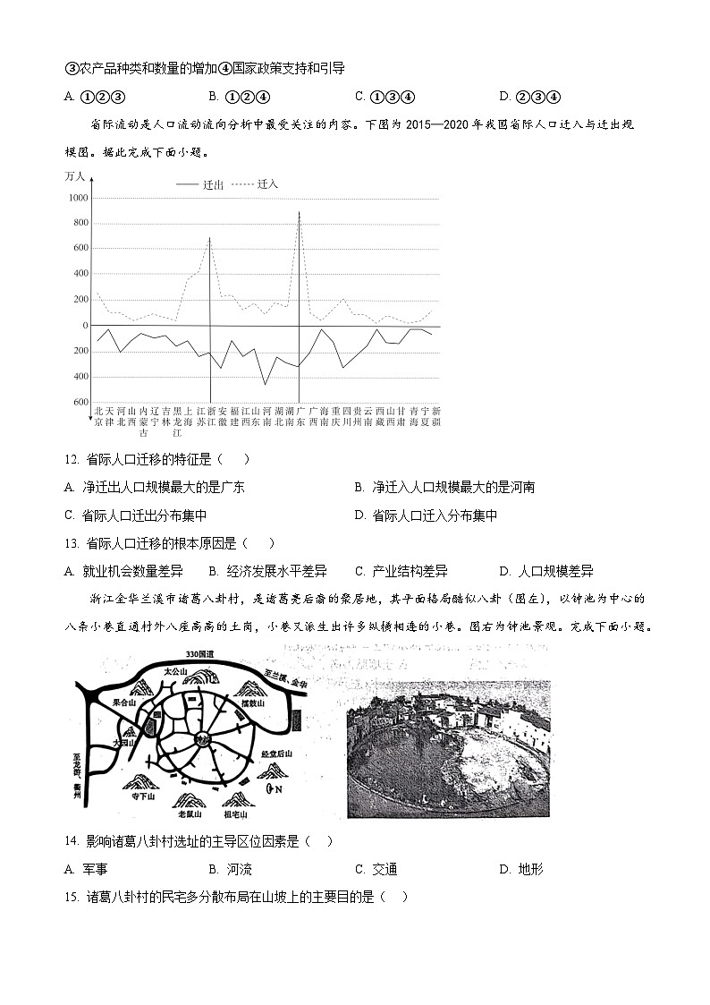 山东省枣庄市2023-2024学年高一下学期7月期末考试地理试卷（Word版附解析）03