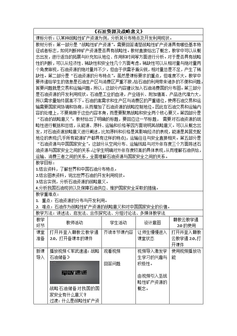 【新课标】2.2《石油资源及战略意义》课件+教案+分层练习-中图版地理选择性必修301