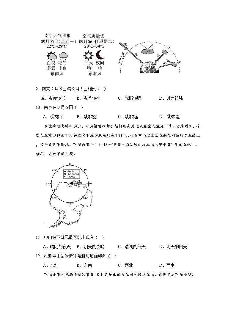 第2章《自然地理要素及现像》单元分层练习（原卷版）-中图版地理必修第一册03