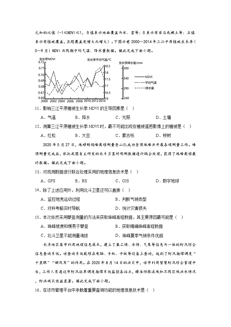 第4章《自然地理实践的基本方法》单元分层练习 （原卷版）-中图版地理必修第一册03