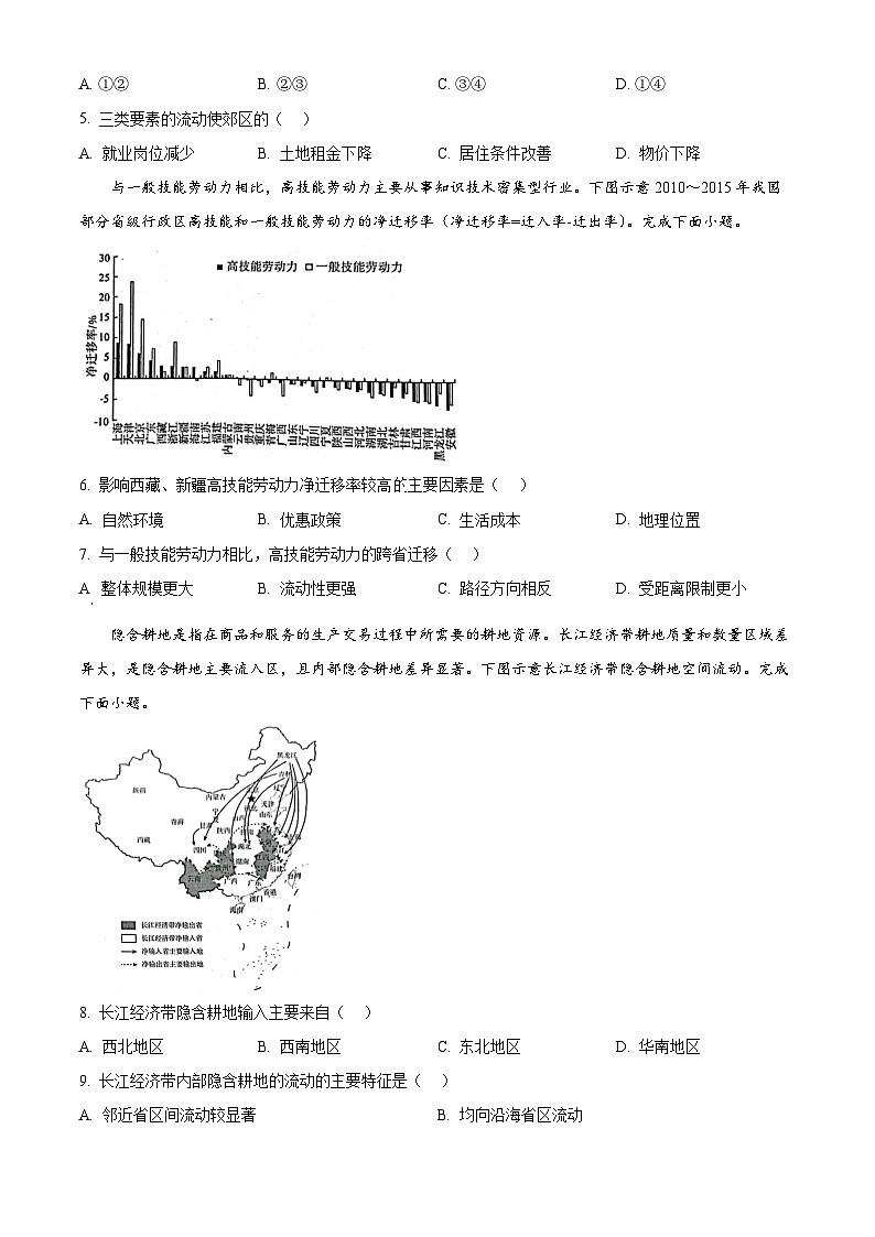 广东省江门市2023-2024学年高二下学期7月期末考试 地理 Word版含解析02