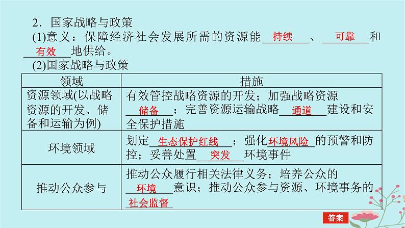 2025版高考地理全程一轮复习第二十一章环境安全与国家安全第80课时保障国家安全的资源环境战略与行动课件08