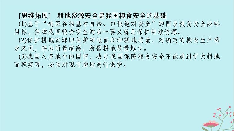 2025版高考地理全程一轮复习第二十章资源安全与国家安全第75课时中国的耕地资源与粮食安全课件第7页