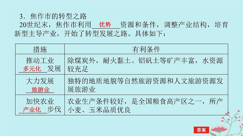 2025版高考地理全程一轮复习第十六章资源环境与区域发展第64课时资源枯竭型城市的转型发展课件08