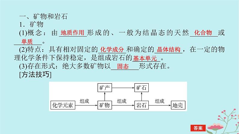 2025版高考地理全程一轮复习第七章地表形态的塑造第28课时岩石圈的物质循环课件05