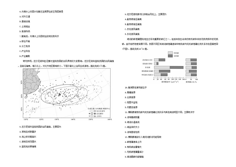 广东省部分学校2024-2025学年高三上学期开学联考地理试卷 第2页