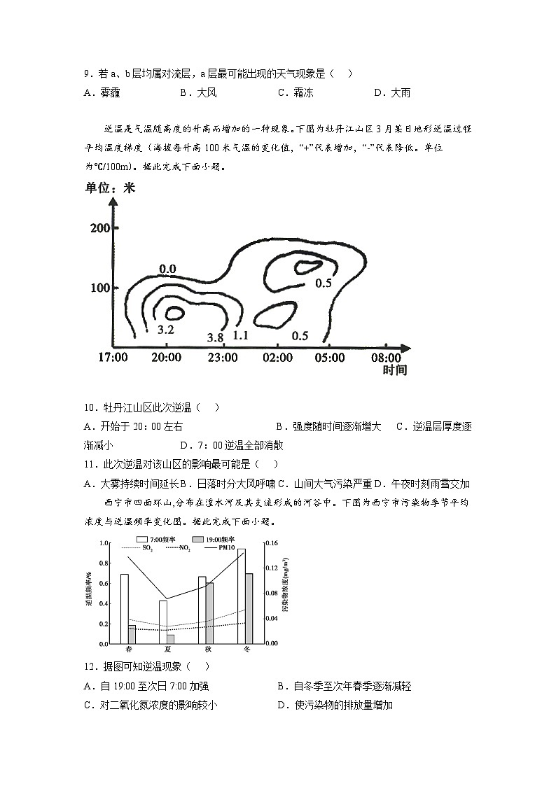 第05练 大气的组成和垂直分层-【同步练习】最新高一地理上册同步课后练（人教版2019必修第一册）（原卷版）第3页