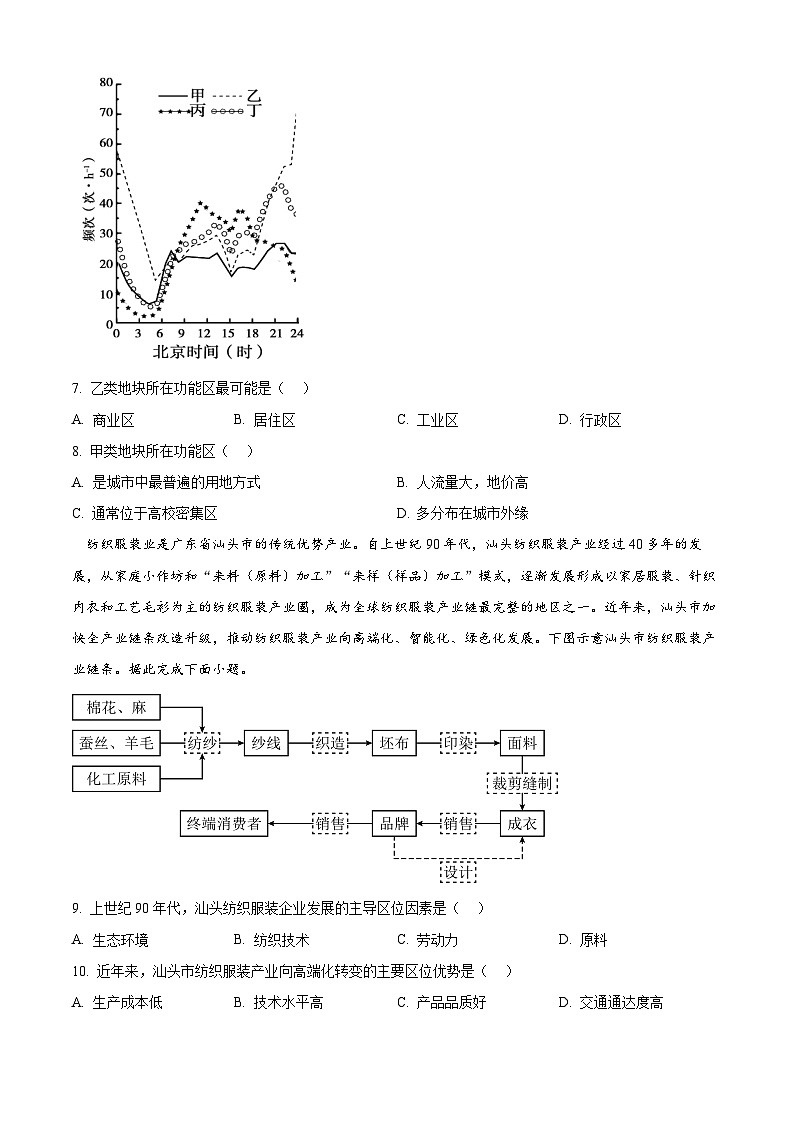 山东省威海市2023-2024学年高一下学期期末考试地理试题（原卷版+解析版）03