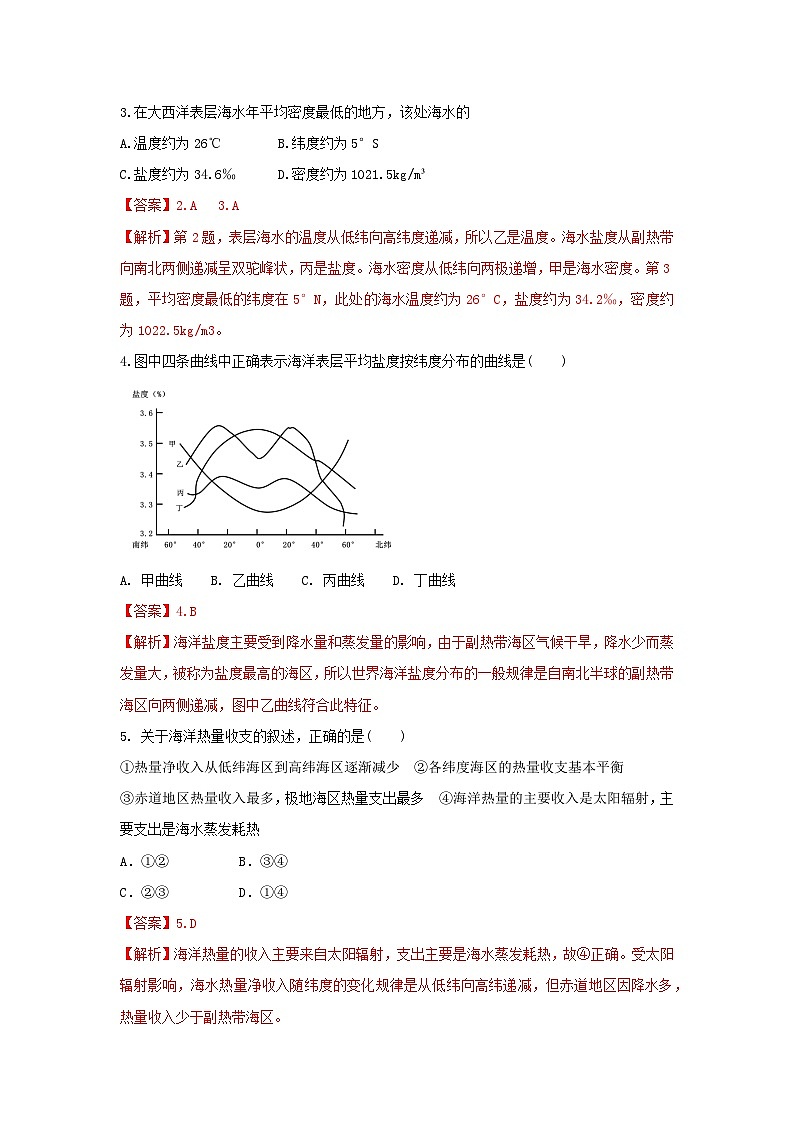 【新教材】鲁教版高中地理必修第一册 2.2.1《水圈与水循环》练习（解析卷）02