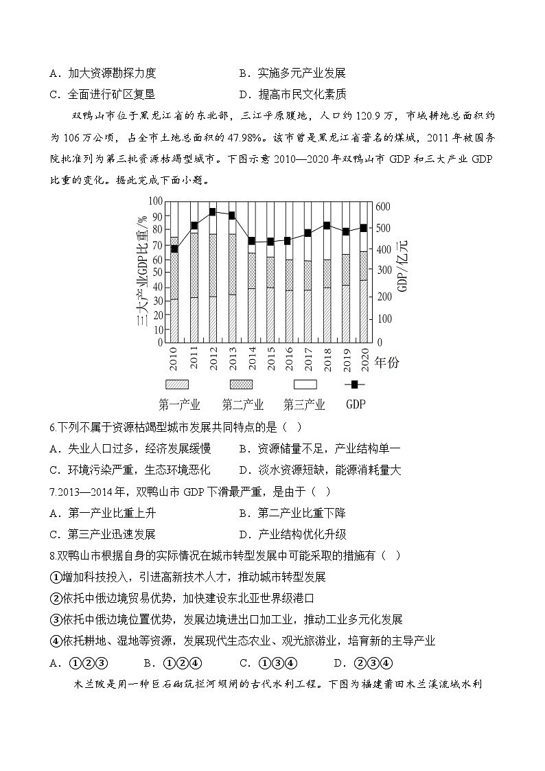专题一0三 区域自然资源综合开发利用—2025届高考地理考点剖析同步练习（含答案解析）02