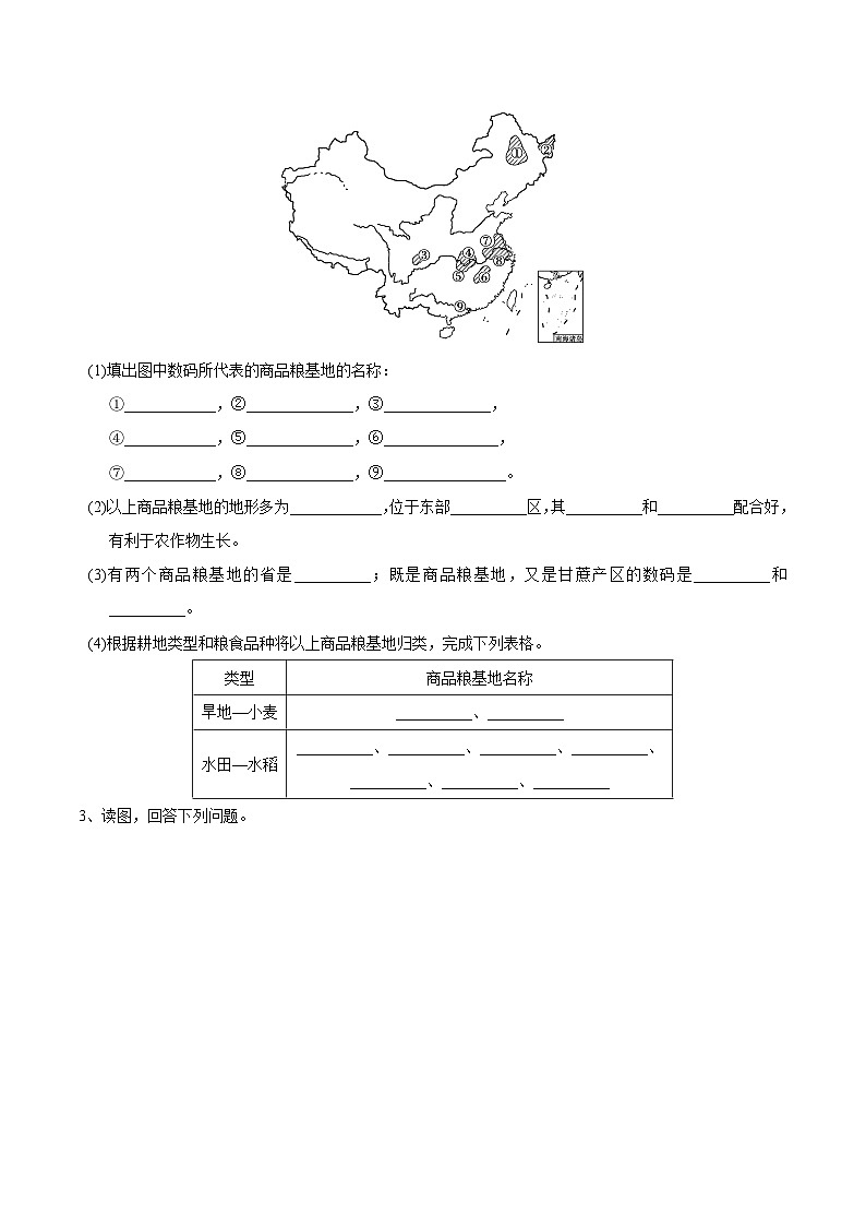 【区域识图训练】高中中国地理（通用版） 中国的农业（word版）-识图训练06（教师版+学生版）02