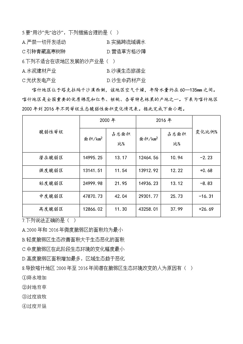 十一、西北地区、青藏地区——2025届高考地理一轮复习中国地理专项训练（含解析）第2页