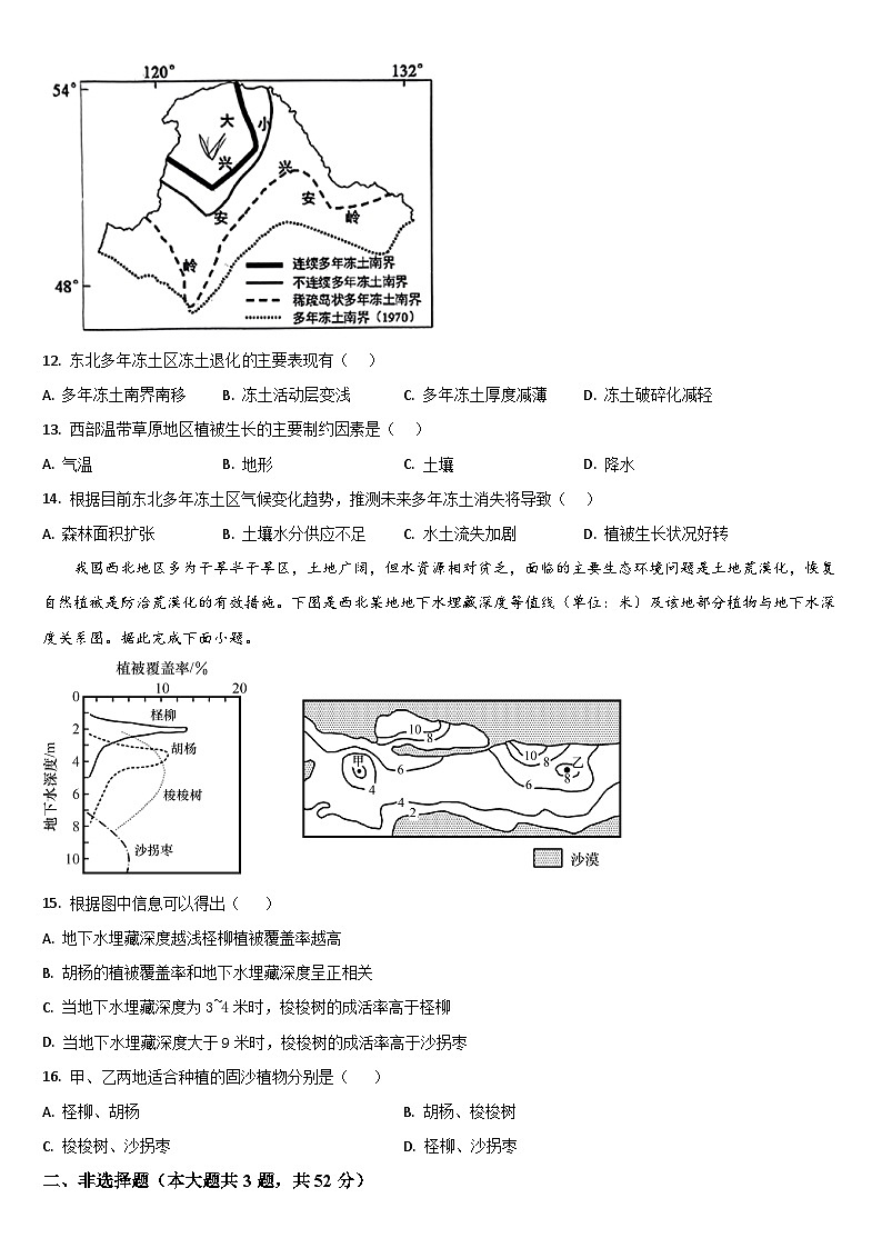 吉林省通化市梅河口市第五中学2024-2025学年高三上学期开学考试地理试题（含答案）第3页