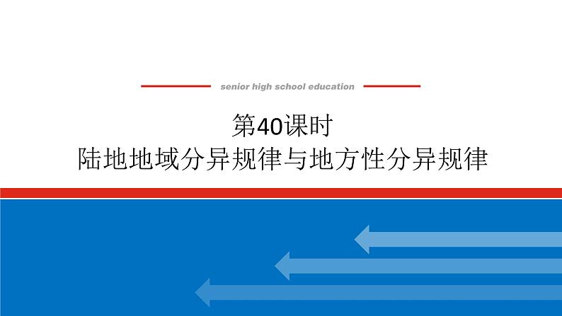 2025届高中地理全程复习PPT课件第40课时陆地地域分异规律与地方性分异规律01