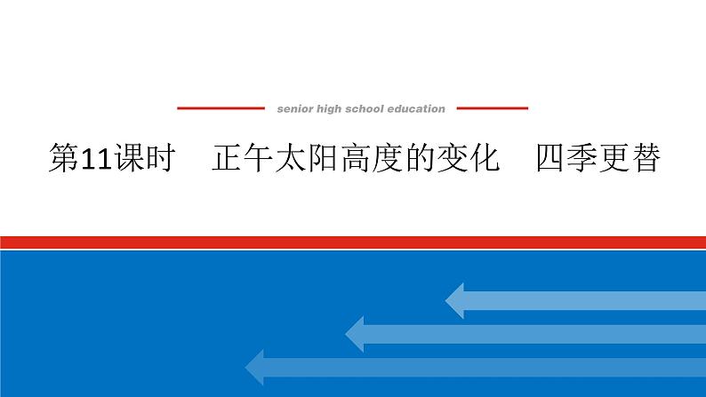 2025届高中地理全程复习PPT课件第11课时正午太阳高度的变化四季更替01