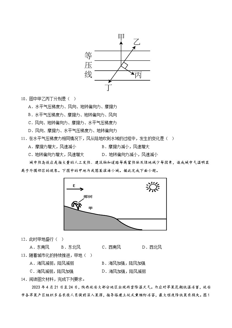 2.3 大气受热过程与热力环流（分层练）（原卷版）第3页