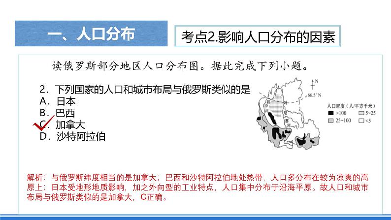 【新教材】鲁教版高中地理必修第二册 第一单元《人口与环境》单元复习课件（1）08