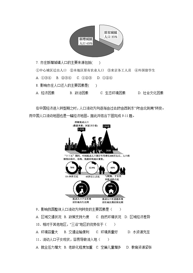 【新教材】鲁教版高中地理必修第二册 第一单元《人口与环境》单元测试卷（2）（原卷+解析卷）03