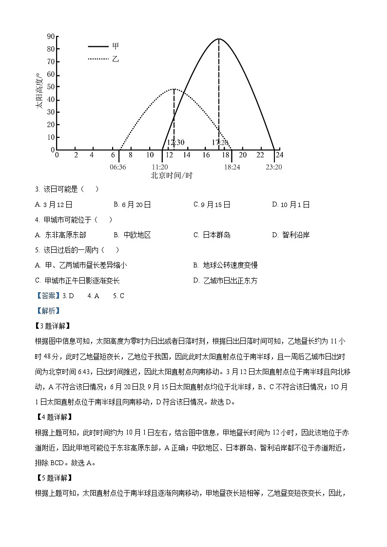 湖南省长沙市平高教育集团2024-2025学年高三上学期八月联合考试地理试题（解析版）第3页