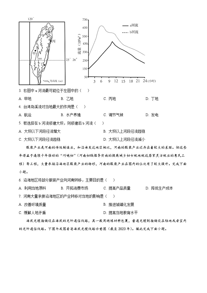 河南省开封市五校2023-2024学年高二下学期期末联考地理试题（原卷版+解析版）02