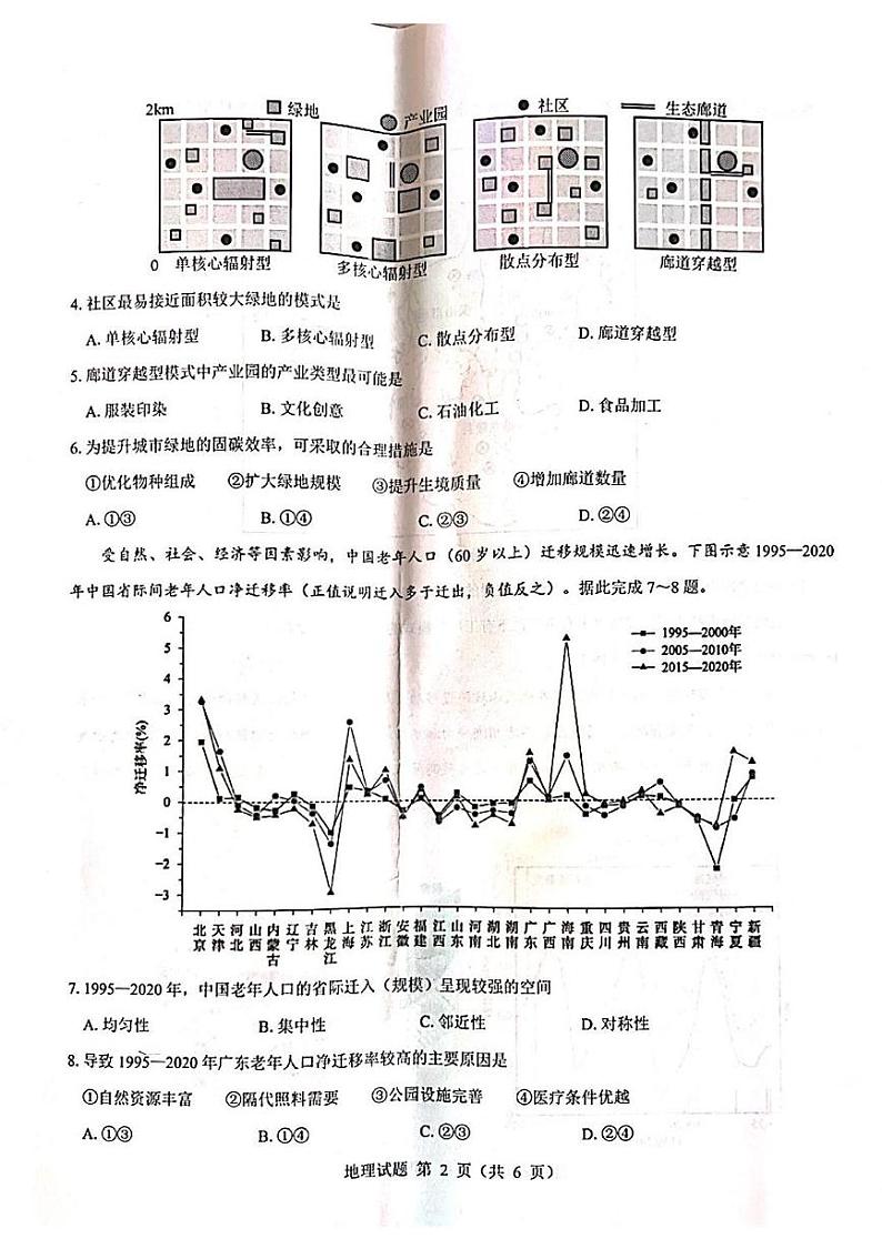 山西省吕梁市2024-2025学年高三上学期开学联考地理试题 山西省吕梁市2024-2025学年高三上学期开学摸底考试地理试题第2页