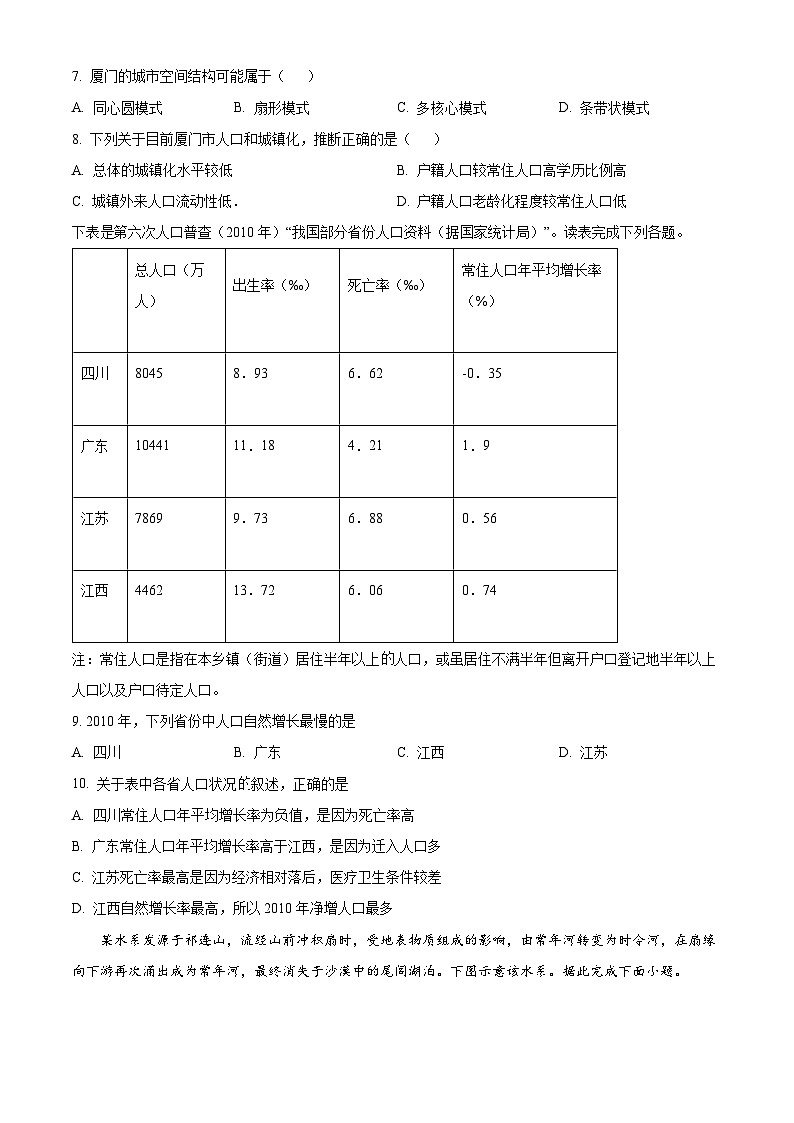 湖南省长沙市望城区第二中学2024-2025学年高二上学期入学考地理试题（原卷版）第3页