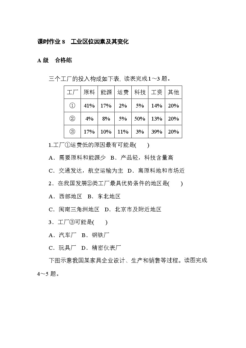 2024—2025高中地理人教版必修2一轮复习课时作业 8第1页