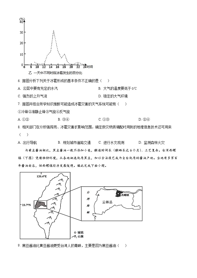 湖南省长沙市望城区长郡斑马湖中学2024-2025学年高二上学期开学地理试题（原卷版）03