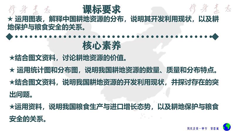 鲁教版2019高二地理选择性必修3 1.3中国的耕地与粮食安全 课件02