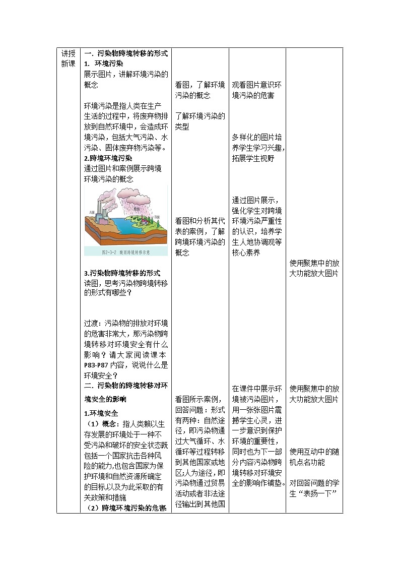 中图版2019高二地理选择性必修33.2污染物的跨境转移 教学设计02