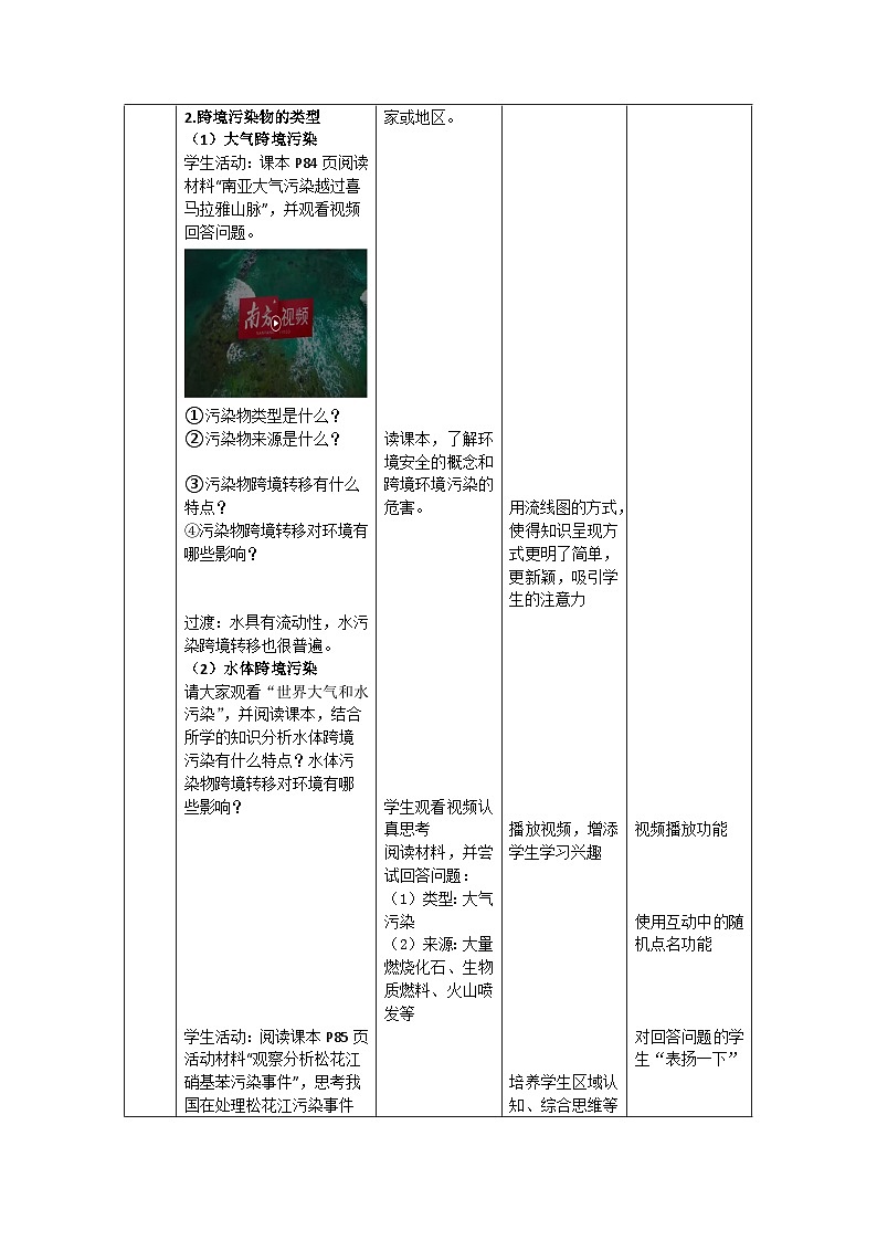 中图版2019高二地理选择性必修33.2污染物的跨境转移 教学设计03