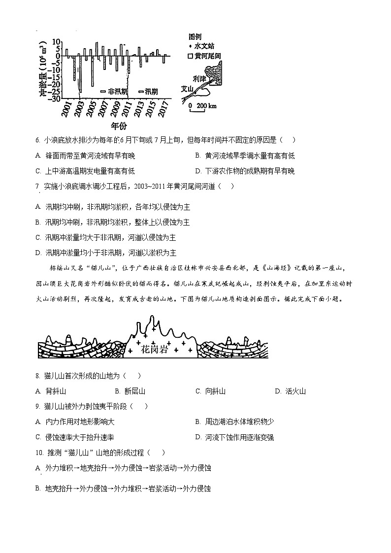 江苏省南京市中华中学2024-2025学年高三上学期期初调研地理试题（原卷版）03