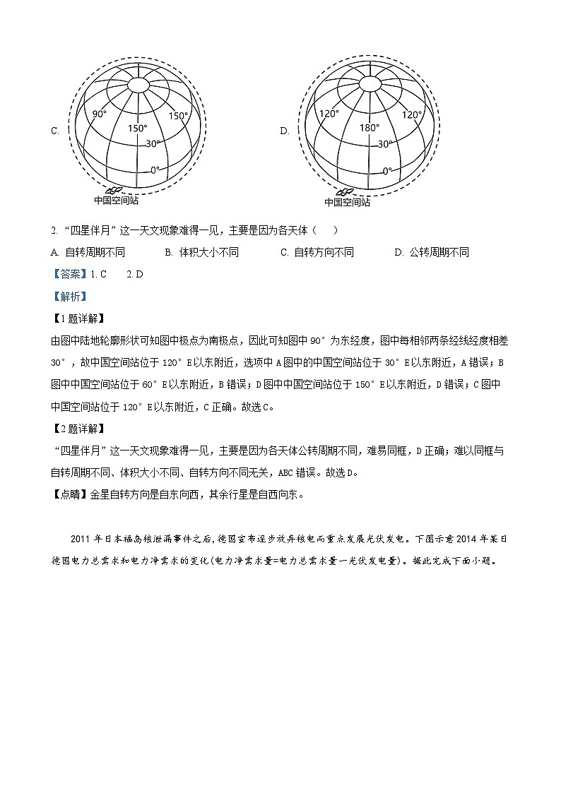 广东省中山市汕头中学2024-2025学年高三上学期第一次月考地理试题（解析版）02
