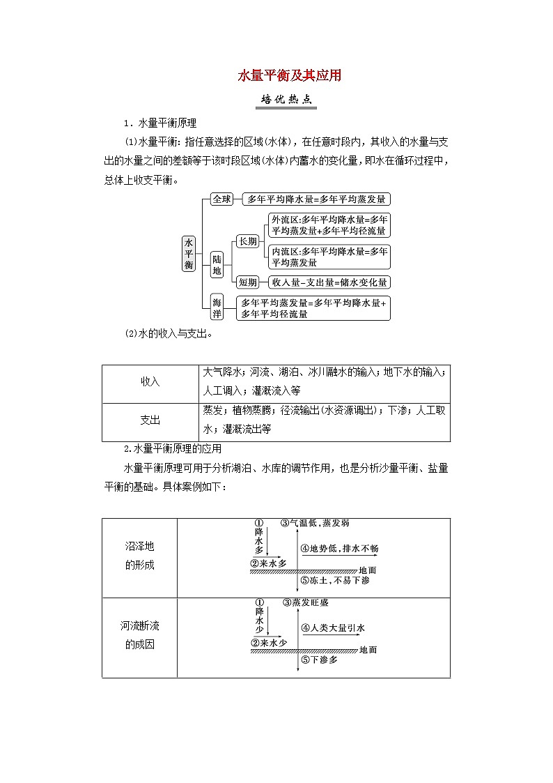 2025届高考地理一轮复习专题高考培优课程4水量平衡及其应用学案第1页